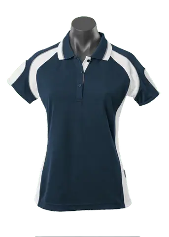 Aussie Pacific Ladies Murray Polo Shirt 2300 Casual Wear Aussie Pacific Navy/White/Ashe 8